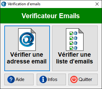 Interface d'accueil du programme